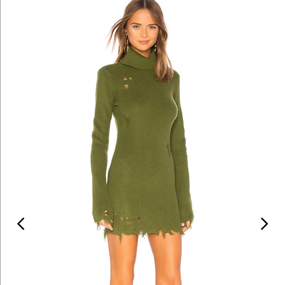 REVOLVE Lovers + Friends Sweater Dress M Olive